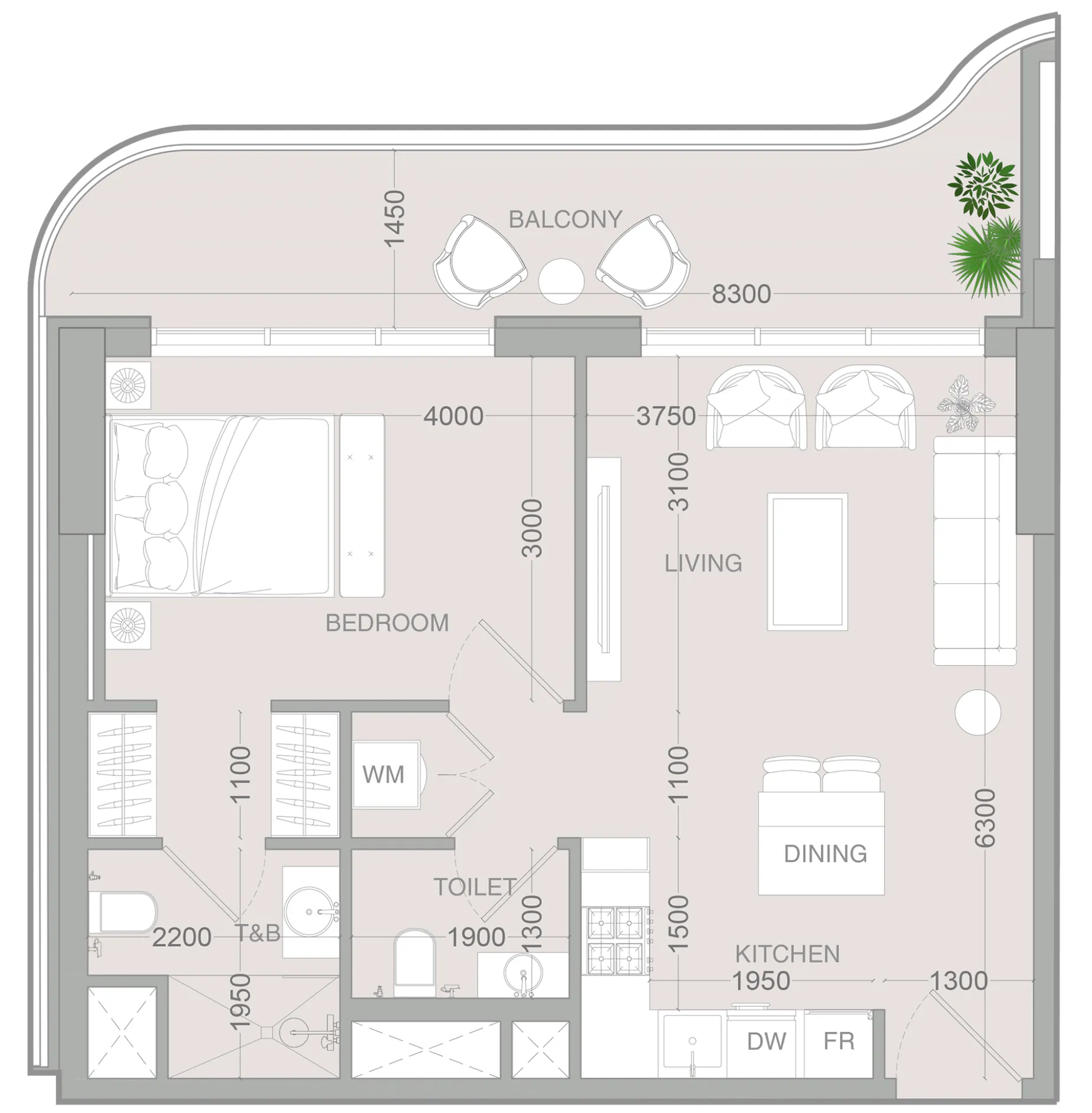1 bedroom Apartments floor plan at ALTA V1EW