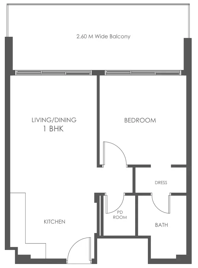 1 bedroom Apartments floor plan at Al Haseen Residences 5