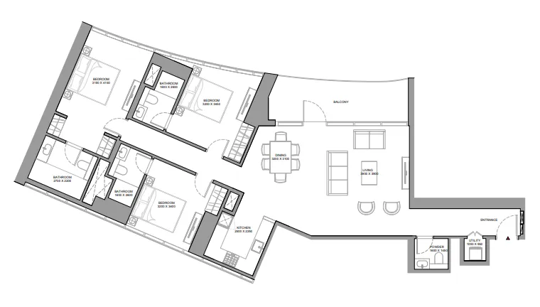 3 bedroom Apartments floor plan at Skyvue Stellar