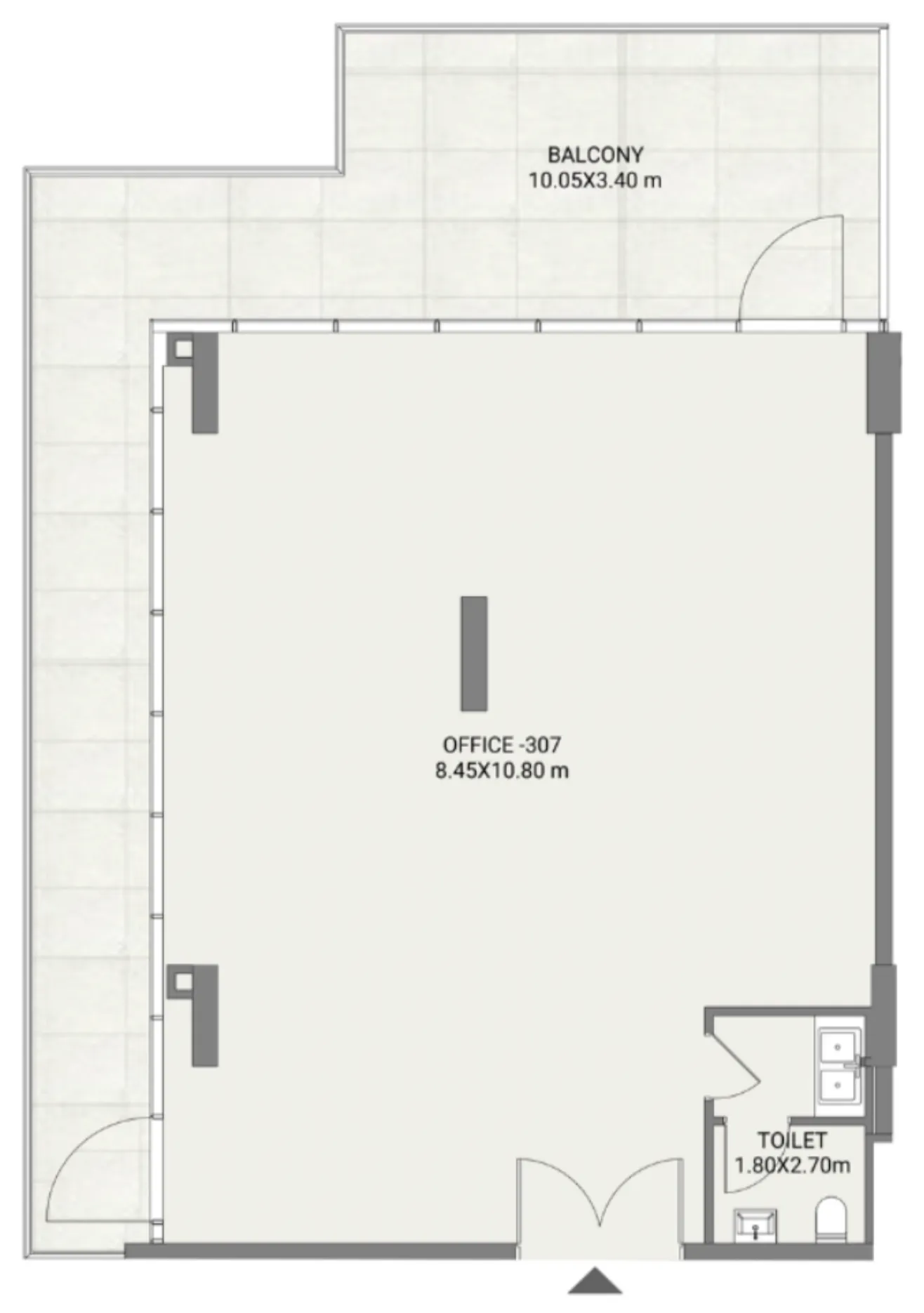  bedroom Office floor plan at THE LX