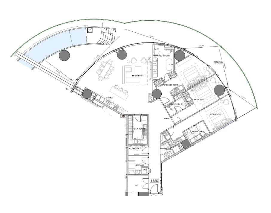 3 bedroom Apartments floor plan at Damac Casa