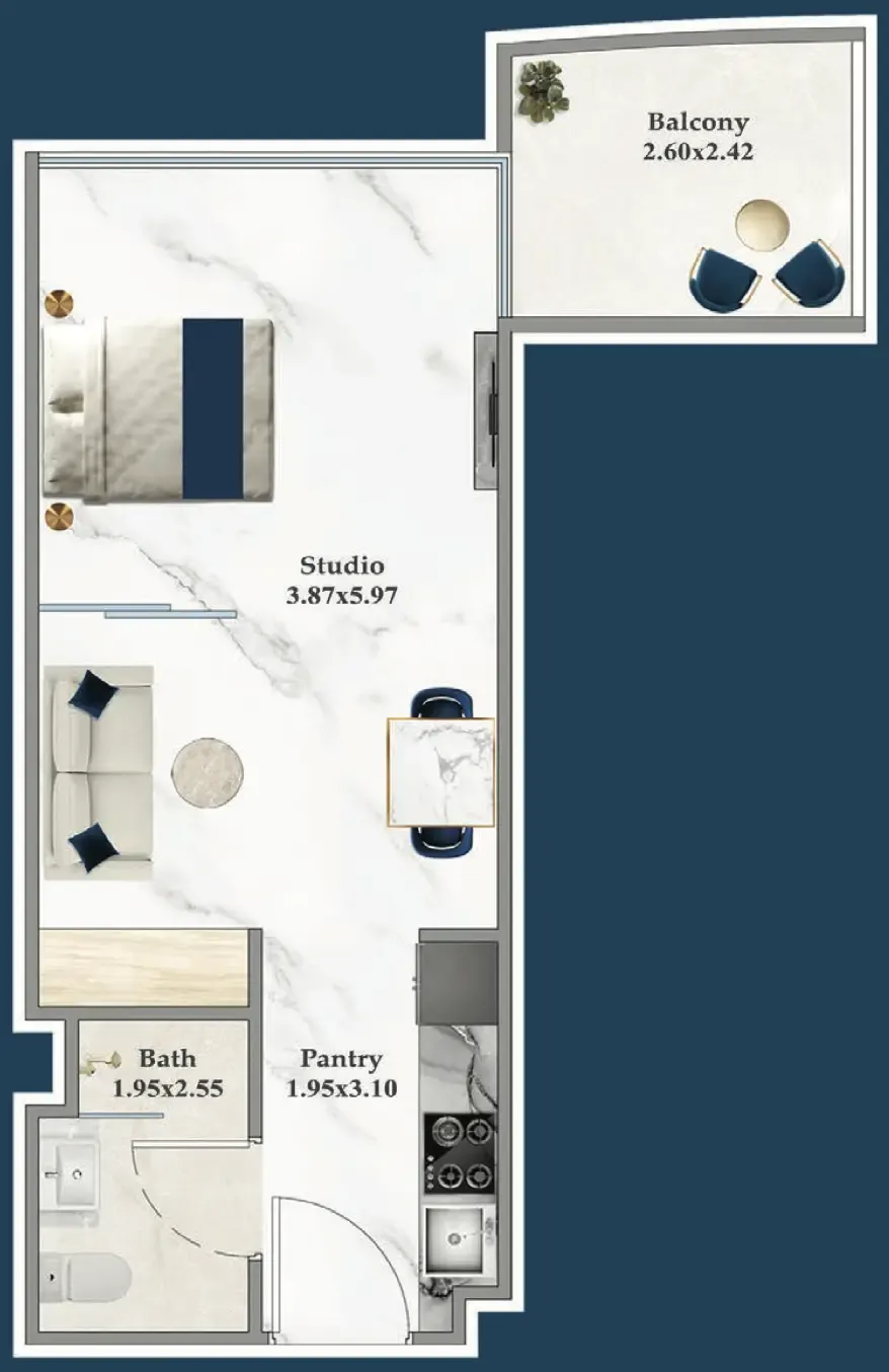 0 bedroom Apartments floor plan at Serenz