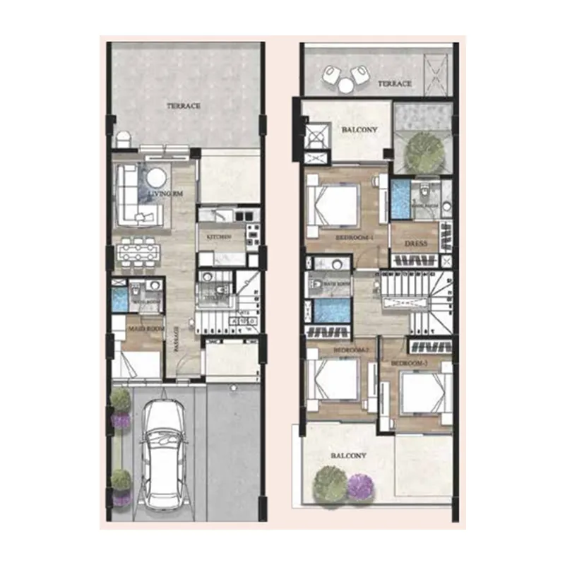 3.5 bedroom Townhouse floor plan at Terva Homes