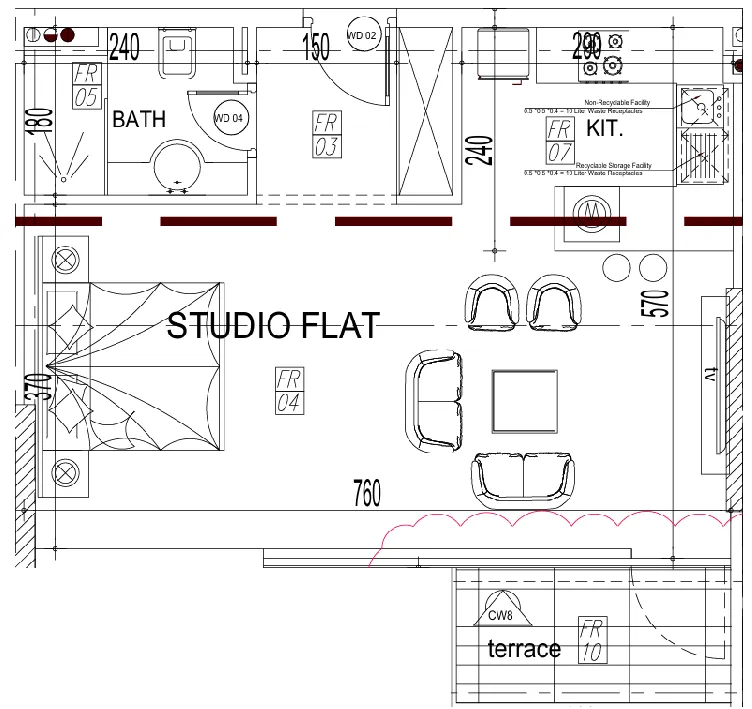 0 bedroom Apartments floor plan at Paradise View II