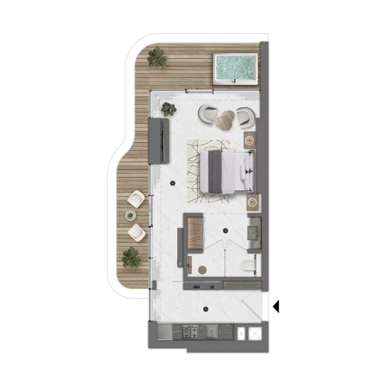 0 bedroom Apartments floor plan at Bond Living