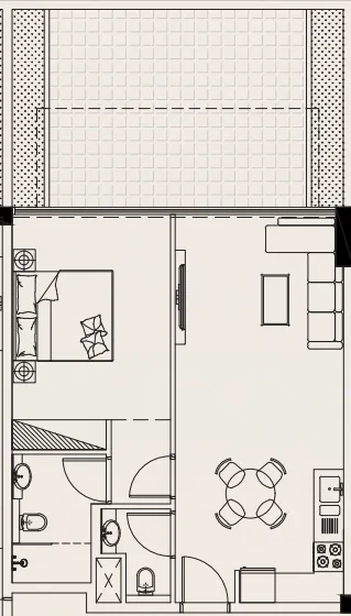 1 bedroom Apartments floor plan at Casa Vista Residence