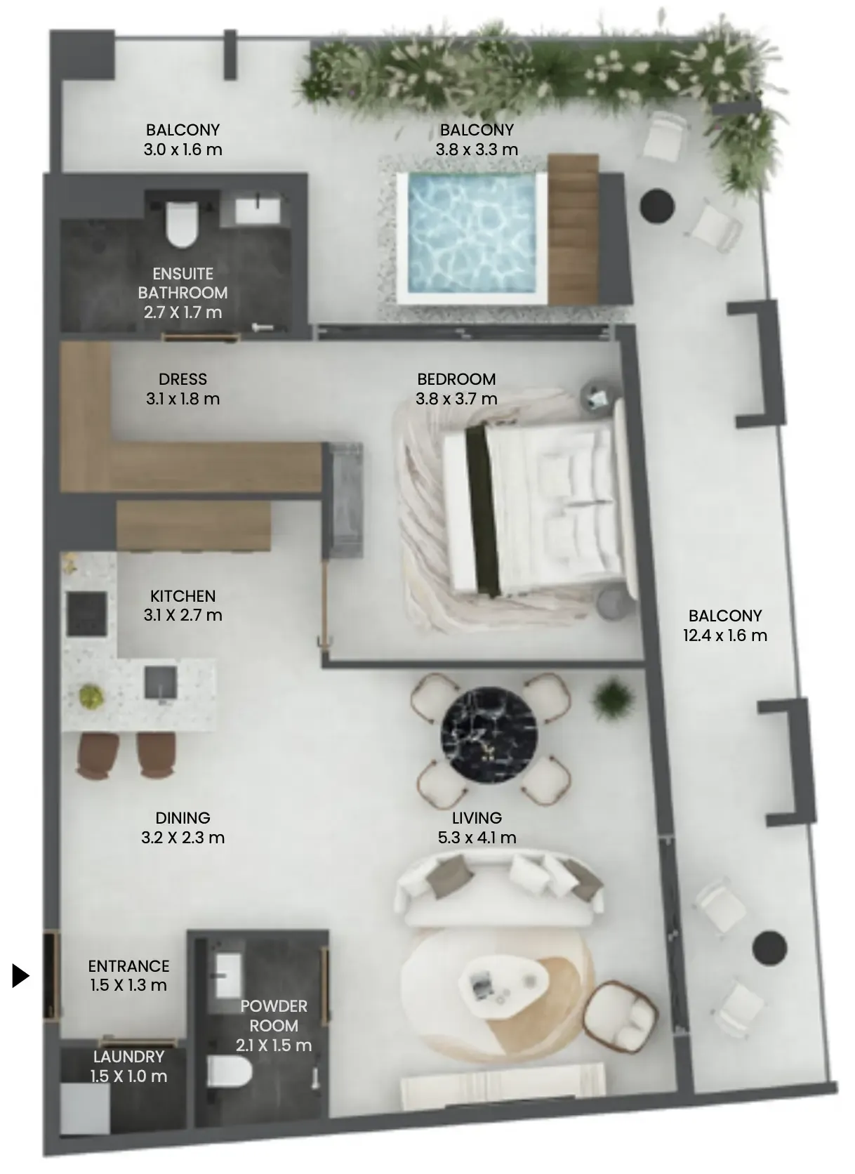 1 bedroom Apartments floor plan at Cavendish Square