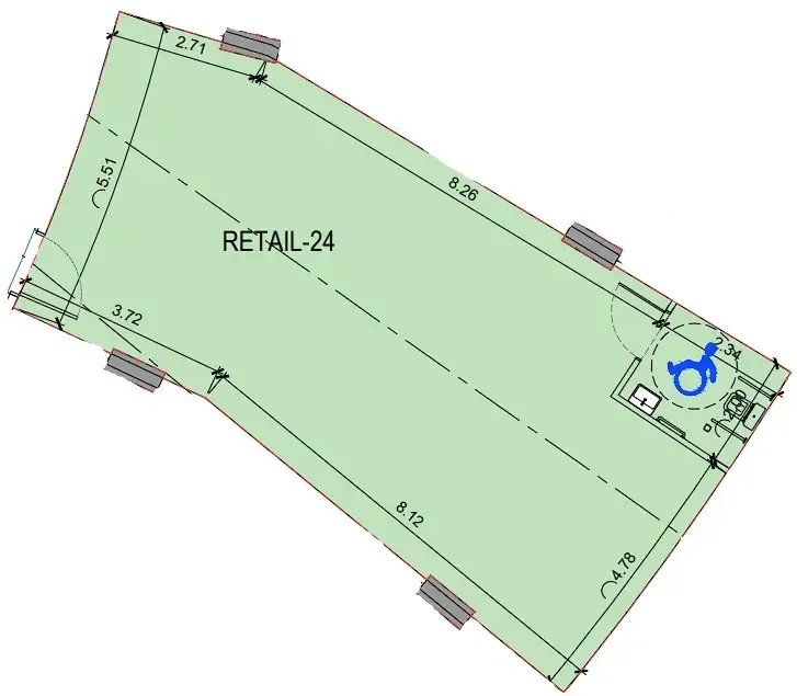  bedroom Retail floor plan at Binghatti Skyflame