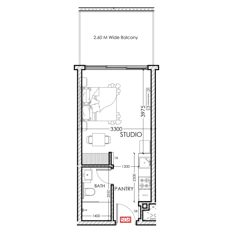 0 bedroom Apartments floor plan at Al Haseen Residences 5