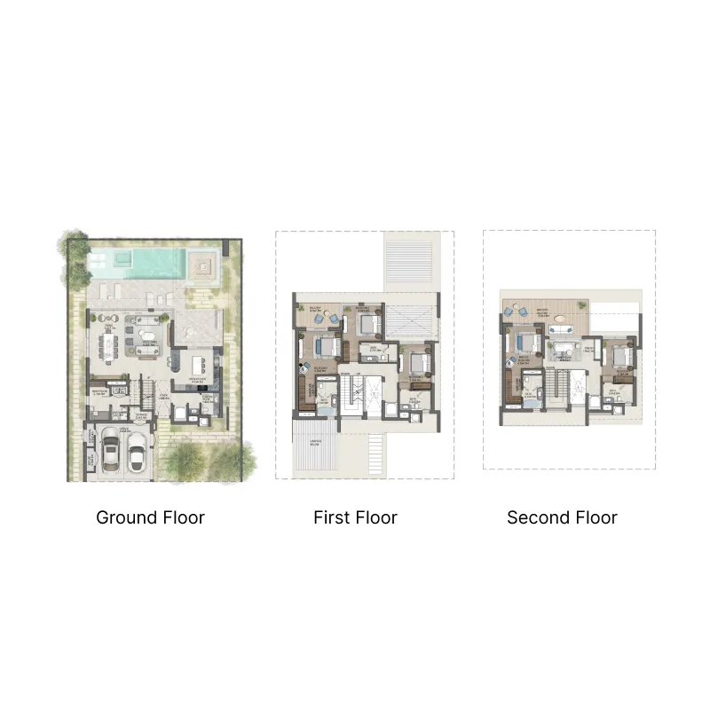 5.5 bedroom Villa floor plan at Naseem Al Jurf