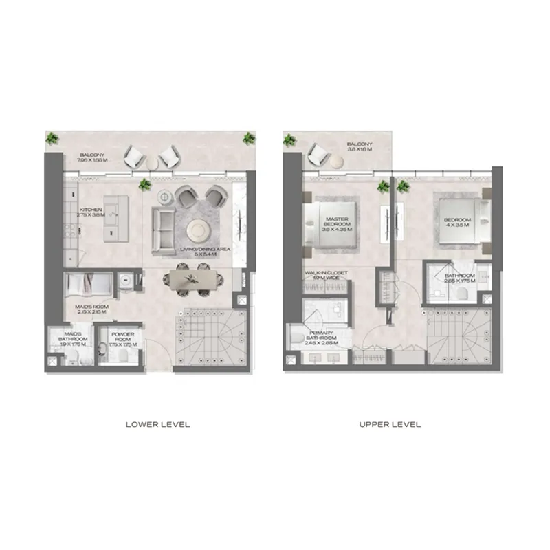 2 bedroom Apartments floor plan at DWTN Residences