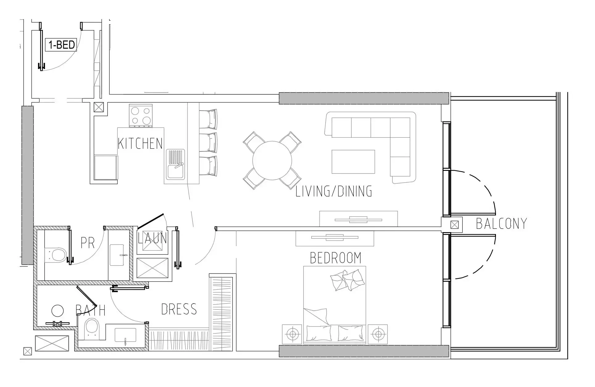 1 bedroom Apartments floor plan at Damac Riverside Views