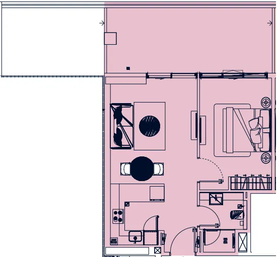1 bedroom Apartments floor plan at Riviera 65