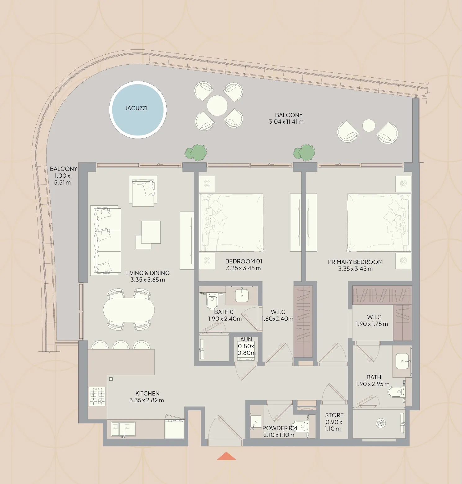 2 bedroom Apartments floor plan at Mayfair Nexus