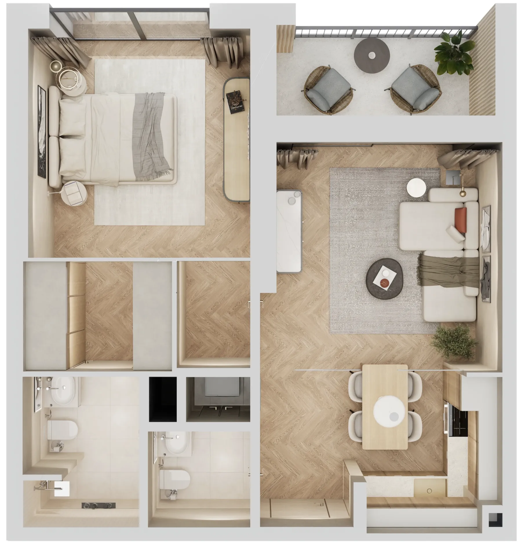 2 bedroom Apartments floor plan at Arisha Terraces