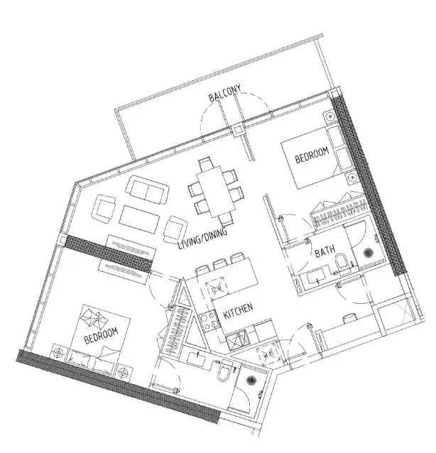 2 bedroom Apartments floor plan at Damac District