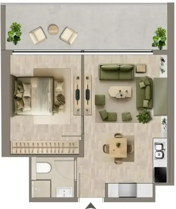 1 bedroom Apartments floor plan at Colibri Views