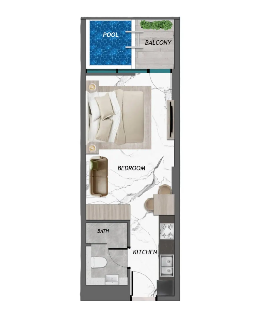 0 bedroom Apartments floor plan at Samana California Phase 2