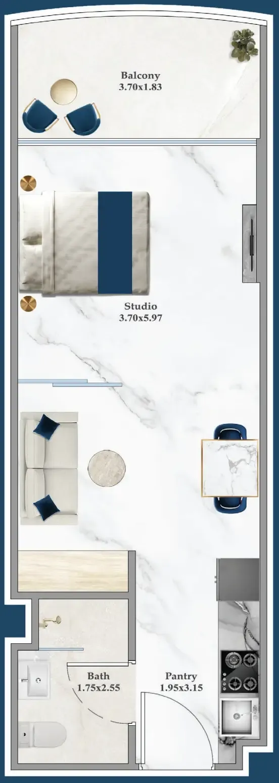 0 bedroom Apartments floor plan at Serenz