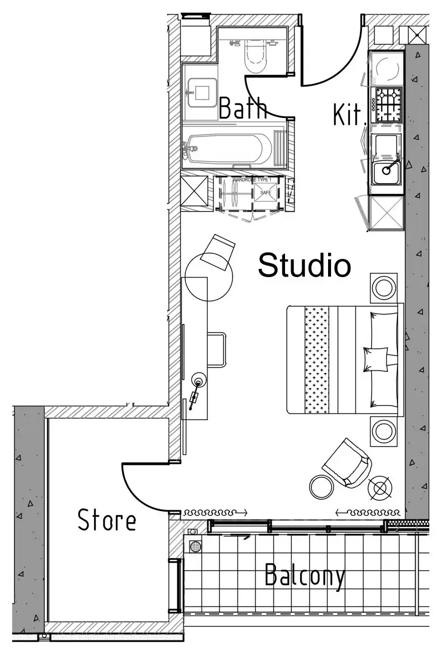 0 bedroom Apartments floor plan at Aykon City Tower