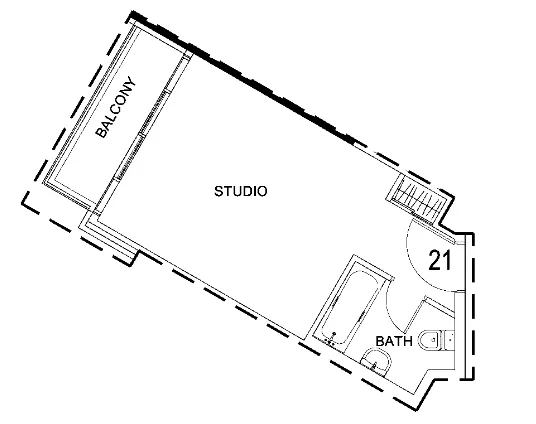 0 bedroom Apartments floor plan at Damac Hills 2 - Hotel Edge by Rotana