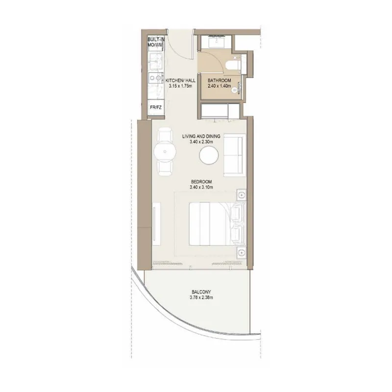 0 bedroom Apartments floor plan at Laguna Residence