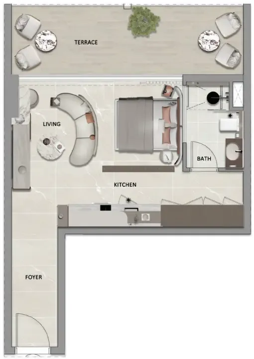 1 bedroom Apartments floor plan at South Lofts