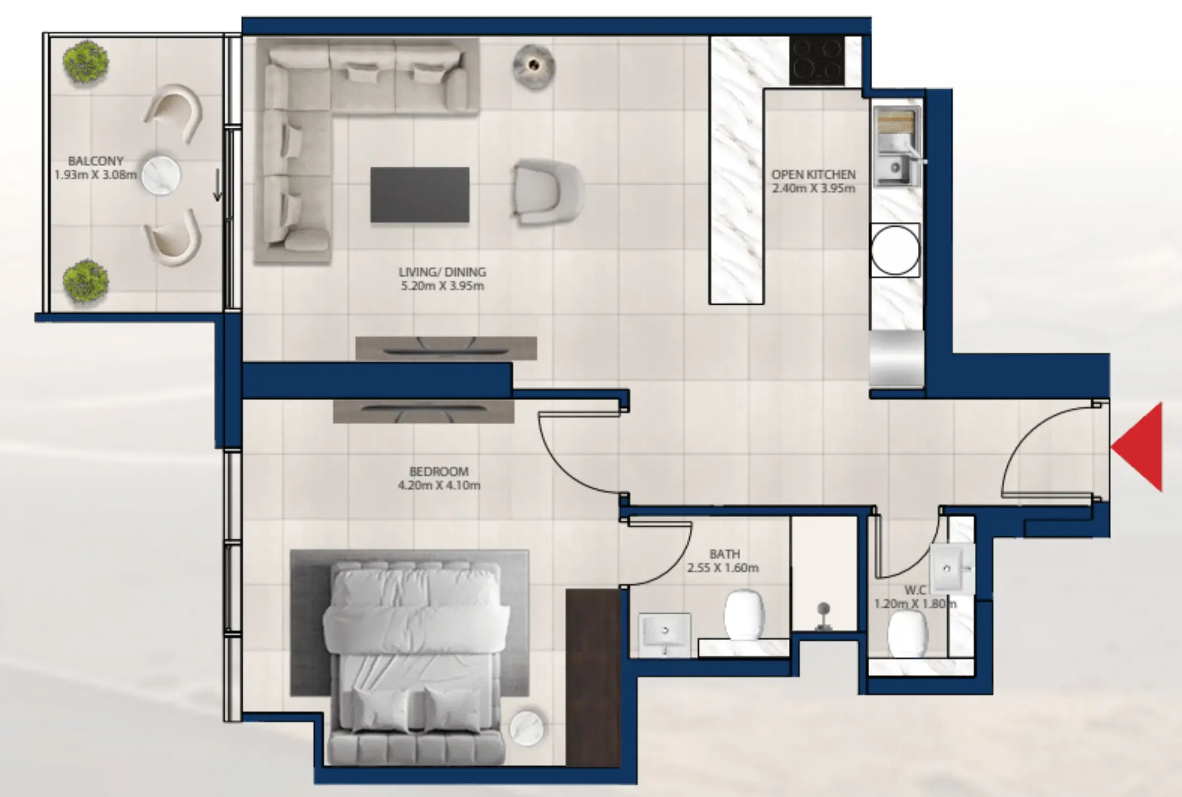 1 bedroom Apartments floor plan at Al Vista