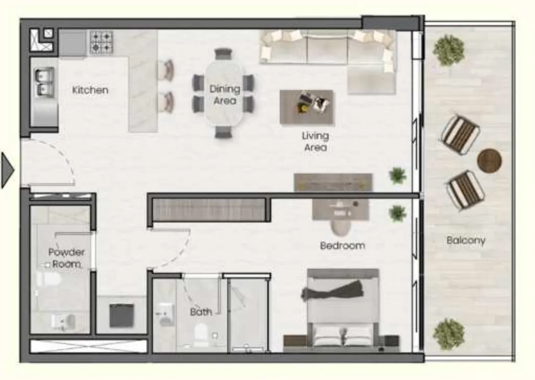 1 bedroom Apartments floor plan at Saddlewood Park