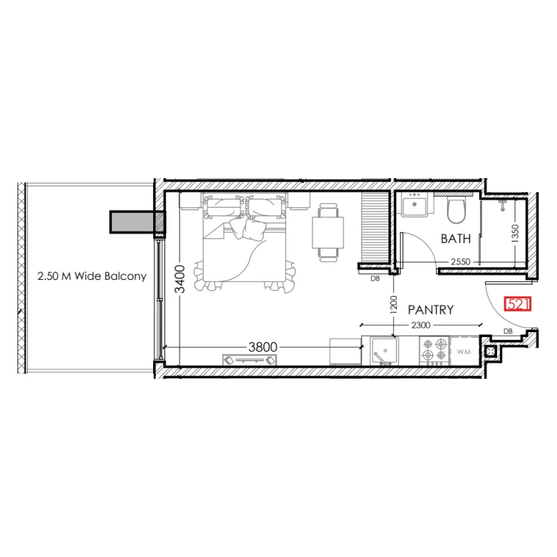 0 bedroom Apartments floor plan at Al Haseen Residences 5