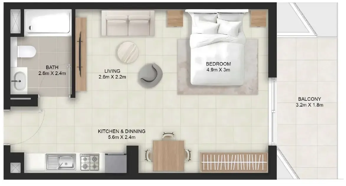 0 bedroom Apartments floor plan at Stellar Axis