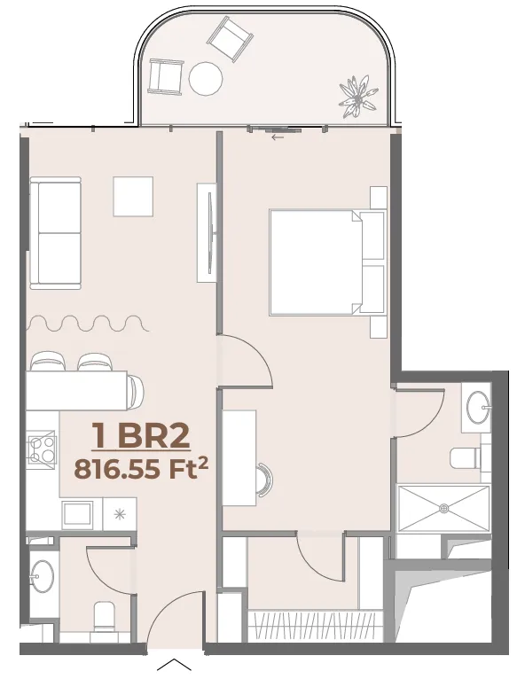 1.5 bedroom Apartments floor plan at House of WELL