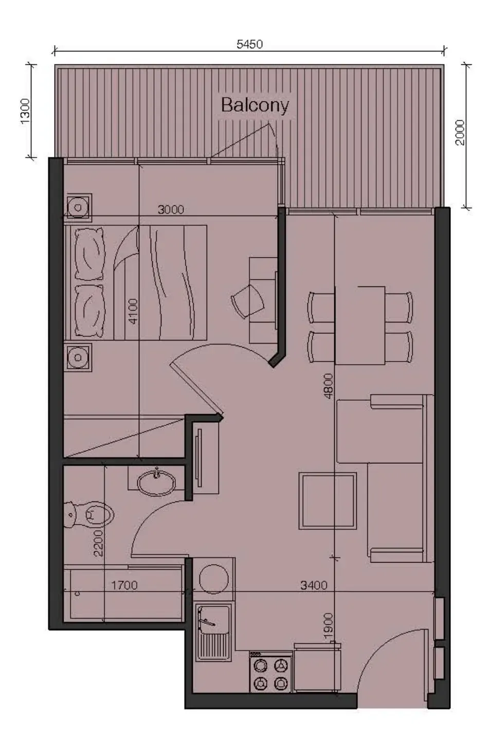 1 bedroom Apartments floor plan at The Gate