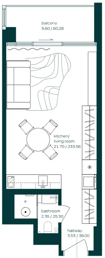 0 bedroom Apartments floor plan at Vibe