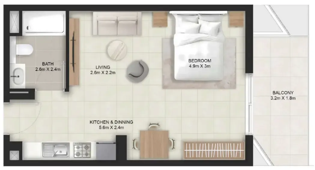 0 bedroom Apartments floor plan at Stellar Axis