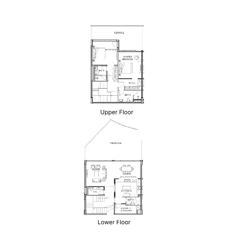 2 bedroom Townhouse floor plan at Golf Greens