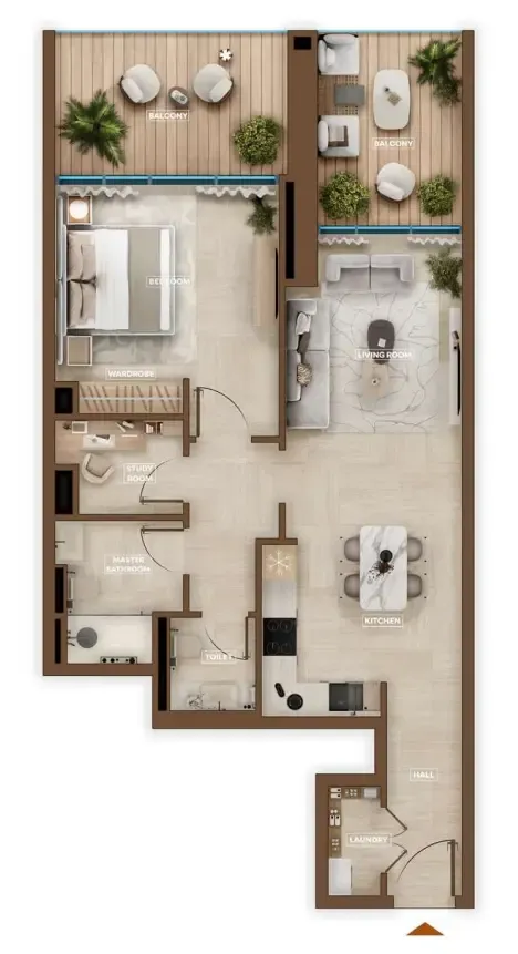 1 bedroom Apartments floor plan at Sky Hills Astra