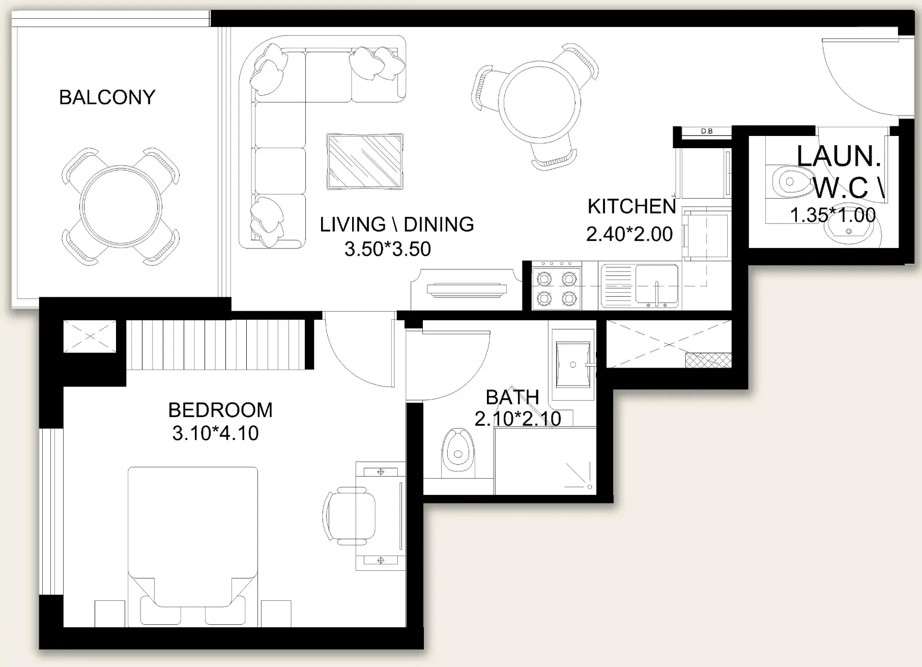 1 bedroom Apartments floor plan at X11