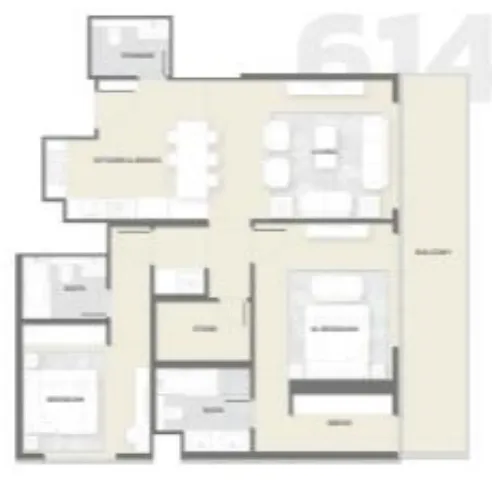 2 bedroom Apartments floor plan at Tonino Lamborghini Residences