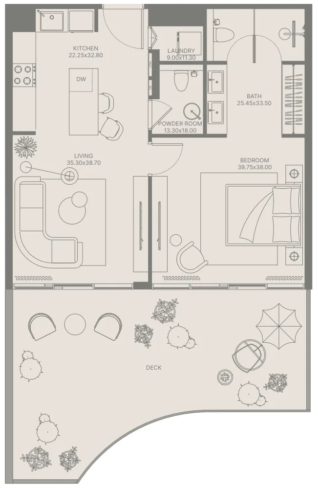 1 bedroom Apartments floor plan at Bond Enclave
