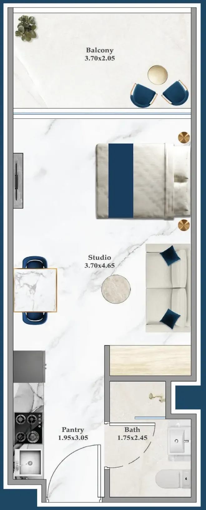 0 bedroom Apartments floor plan at Serenz