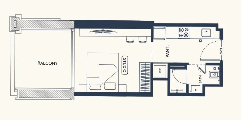 0 bedroom Apartments floor plan at Binghatti Elite