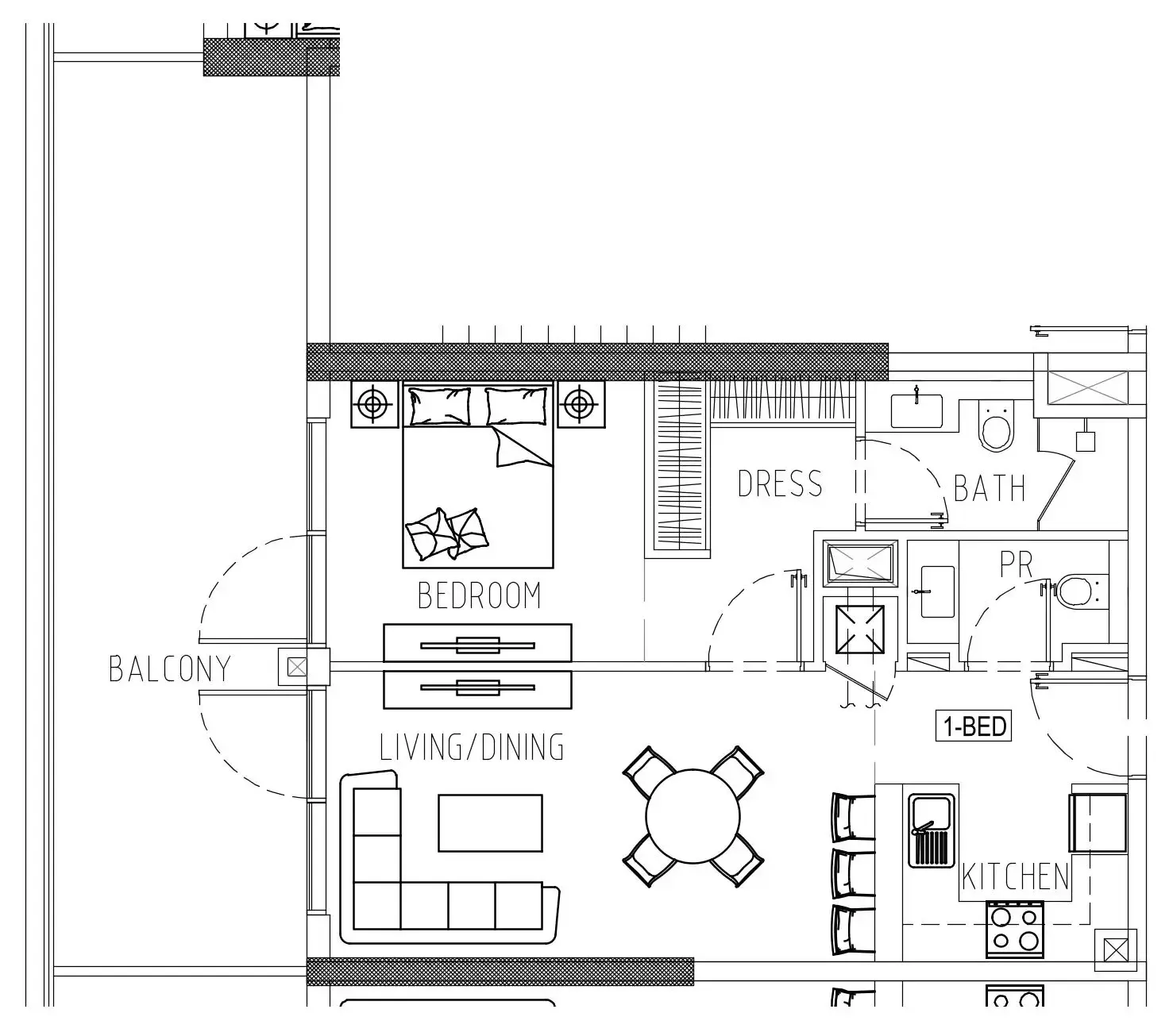 1 bedroom Apartments floor plan at Damac Riverside Views