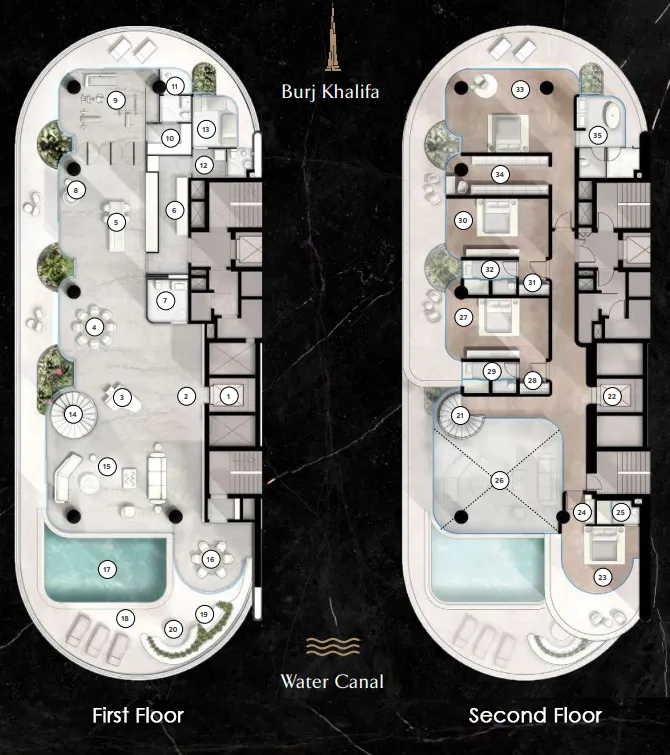 5 bedroom Duplex floor plan at The Rings