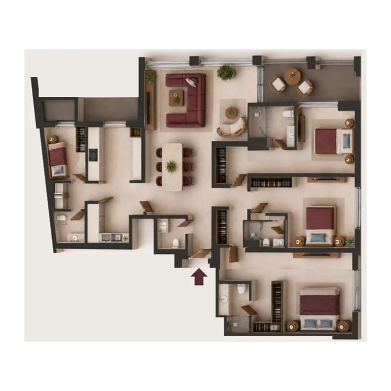 3.5 bedroom Apartments floor plan at Valore