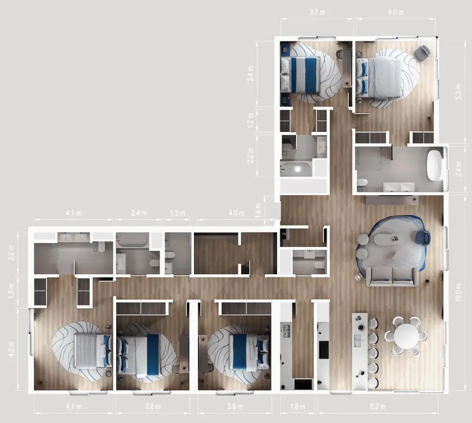5.5 bedroom Apartments floor plan at Nikki Beach Residences