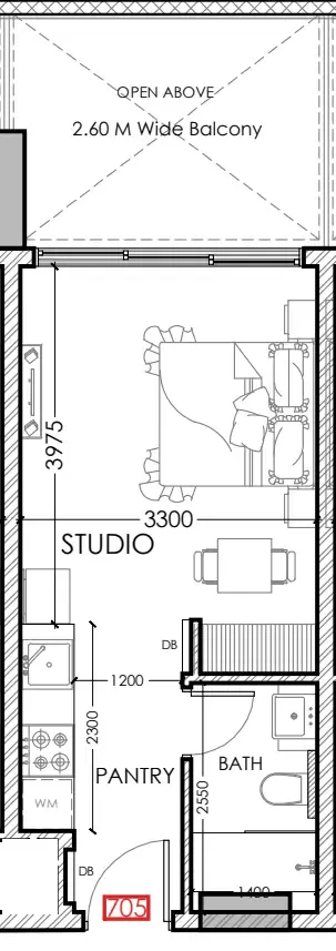 0 bedroom Apartments floor plan at Al Haseen Residences 5