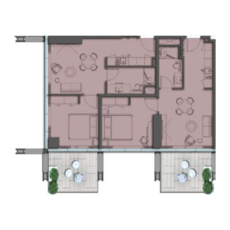 2 bedroom Apartments floor plan at The Symphony by Imtiaz