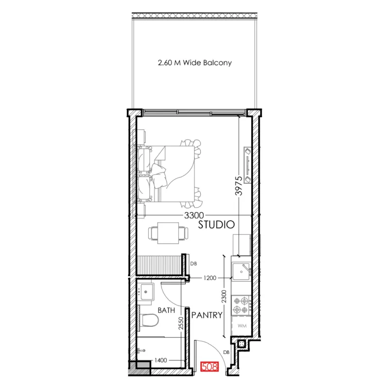 0 bedroom Apartments floor plan at Al Haseen Residences 5