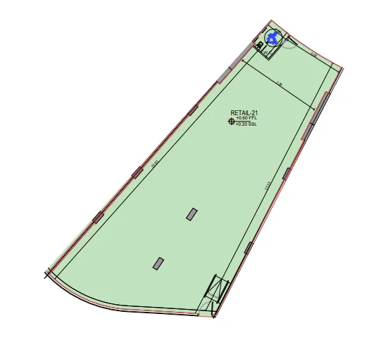  bedroom Retail floor plan at Binghatti Flare